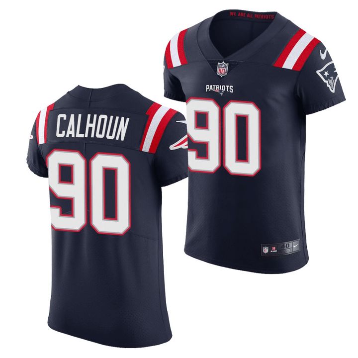Men New England Patriots #90 Shilique Calhoun Nike Navy Vapor Elite NFL Jersey->new england patriots->NFL Jersey